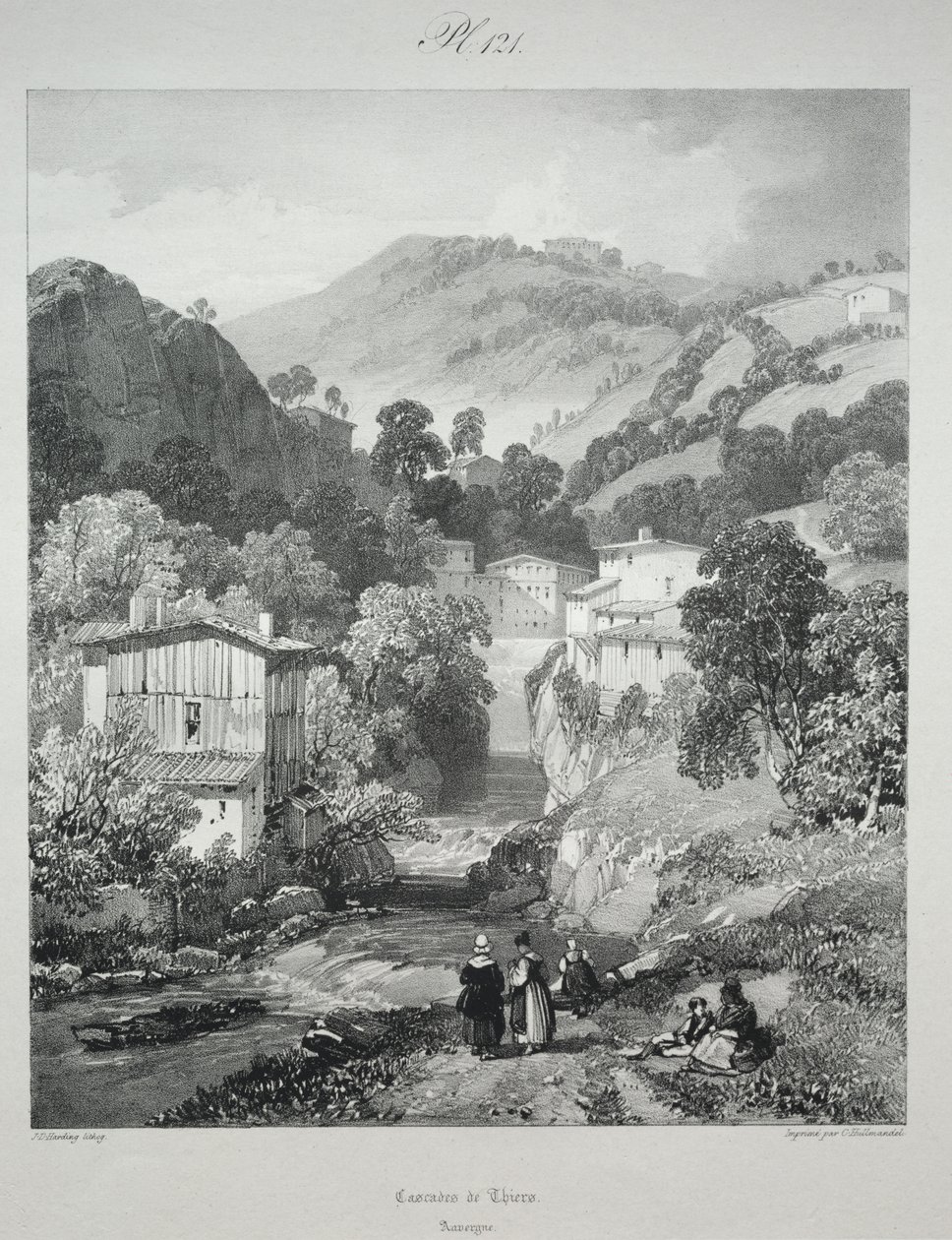 Pittoreske und romantische Reisen im alten Frankreich. Auvergne: Wasserfälle von Thiers von James Duffield Harding