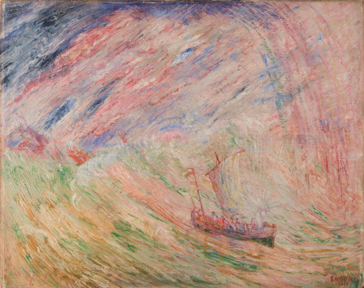Christus beruhigt das Wasser von James Ensor