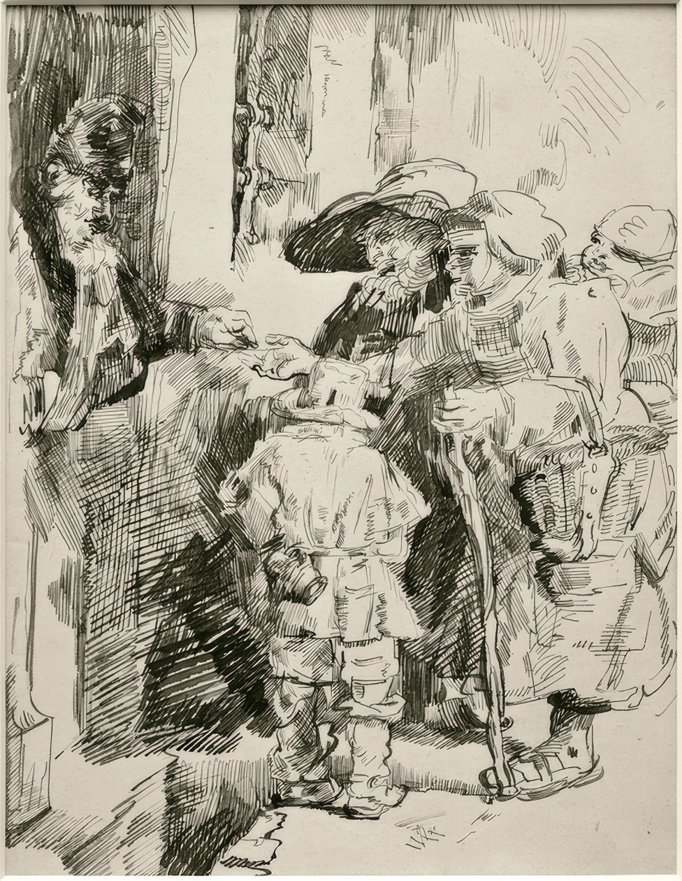 Die Bettler an der Haustür von James Sidney Ensor