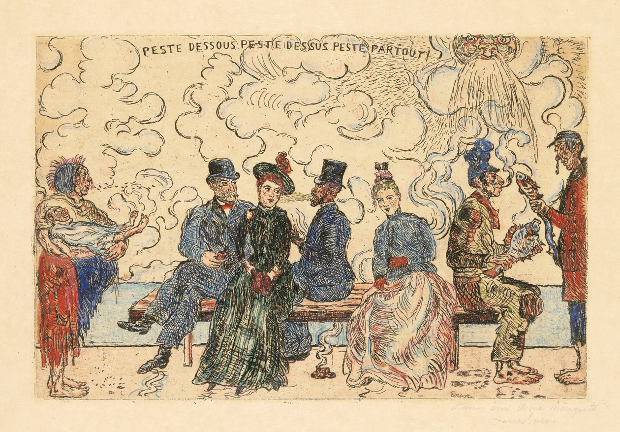 Pest unten, Pest oben, Pest überall von James Ensor