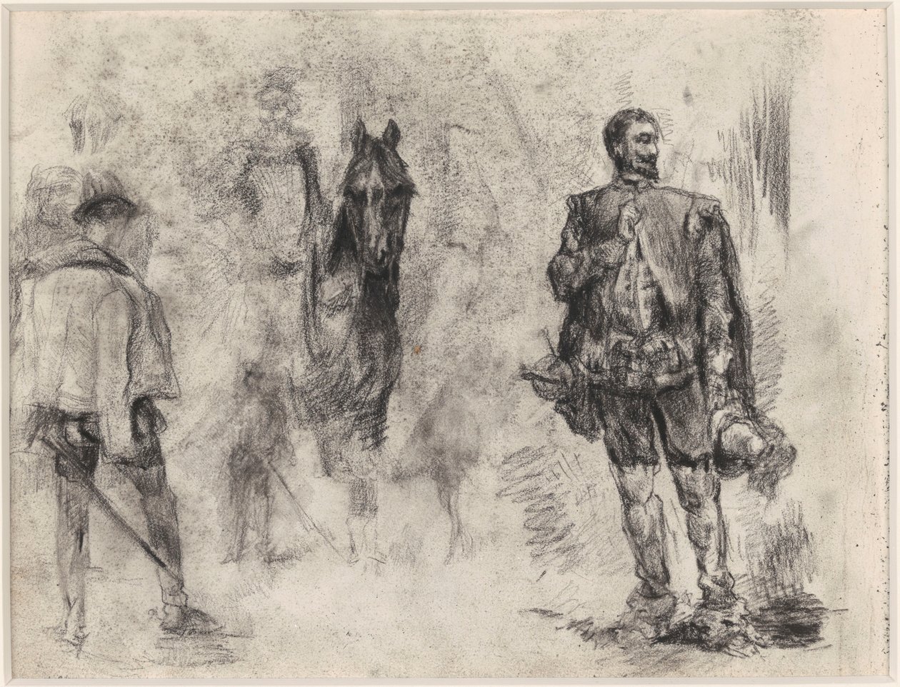 Spanier von hinten gesehen, Reiter und Spanier mit erhobenem Finger von James Ensor