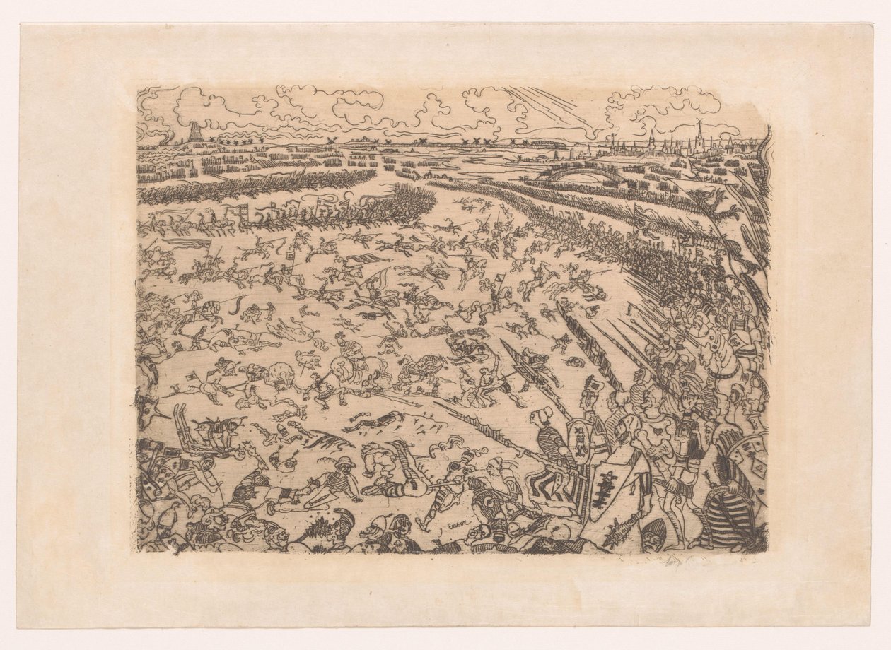 Schlachtfeld der Guldensporenschlacht bei Kortrijk von James Ensor