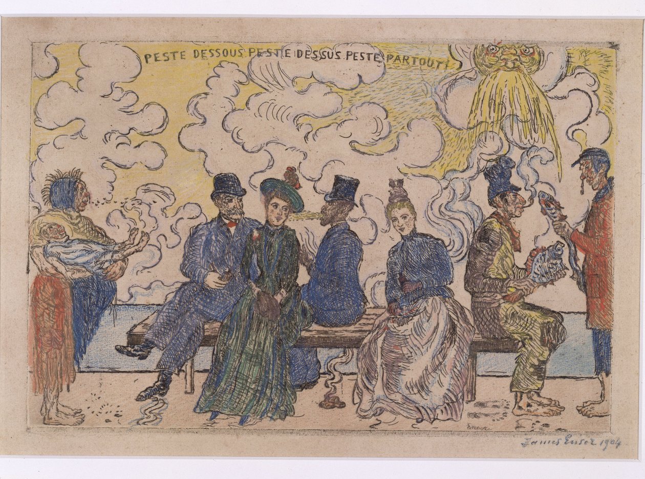 Pest unten, Pest oben, Pest überall von James Ensor