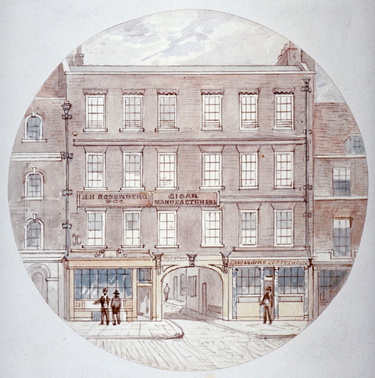 22 und 23 Farringdon Street, City of London, ca. 1855 von James Findlay