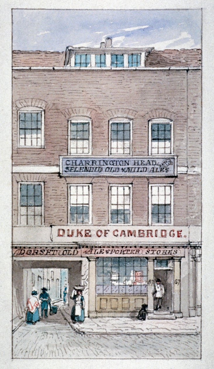 Ansicht der Duke of Cambridge Tavern, Shoe Lane, City of London, ca. 1840 von James Findlay