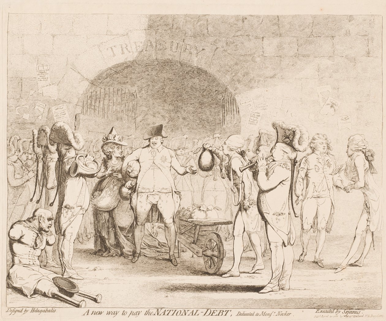 Eine neue Art, die Staatsschulden zu bezahlen von James Gillray