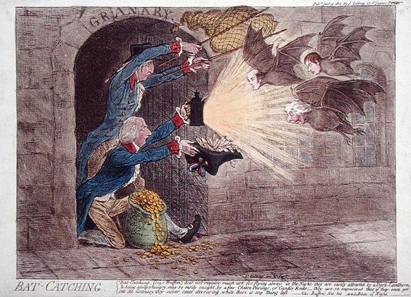 Fledermausfangen von James Gillray
