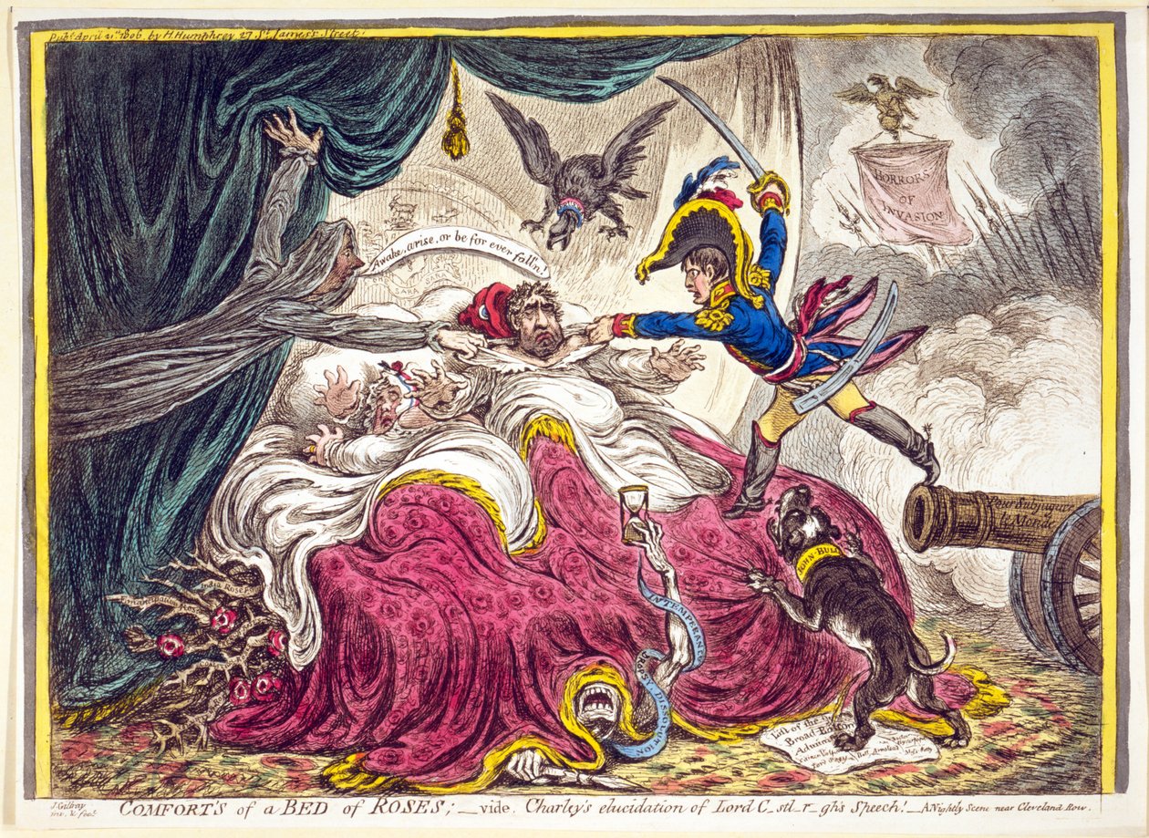 Komfort eines Rosenbettes von James Gillray