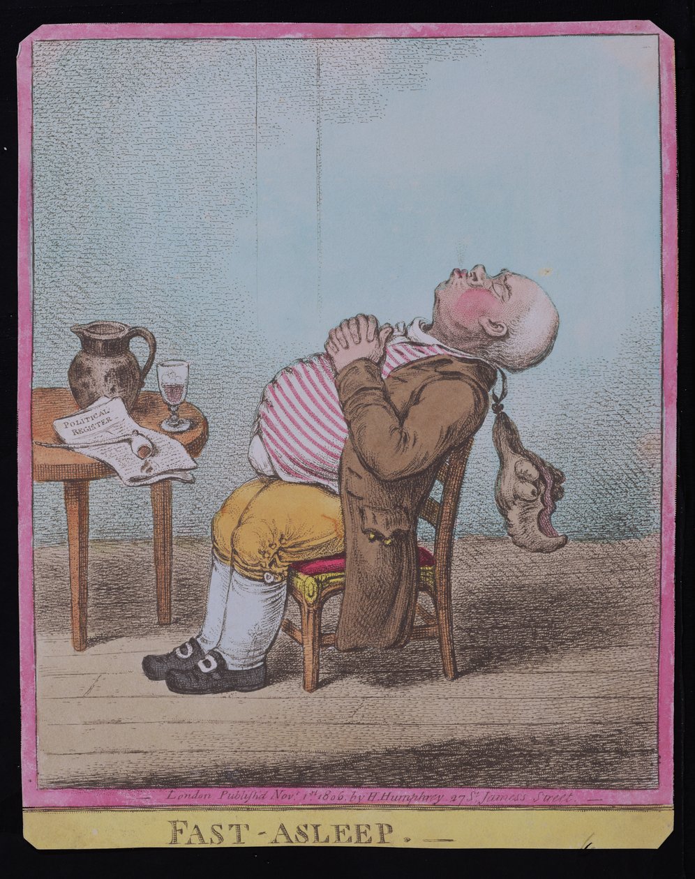 Tiefschlaf, veröffentlicht von Hannah Humphrey im Jahr 1806 (handkolorierte Radierung) von James Gillray