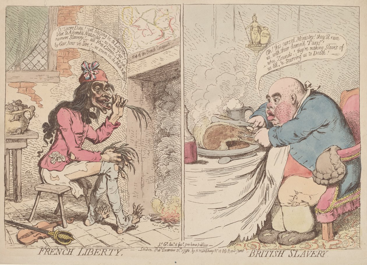 Französische Freiheit und britische Sklaverei von James Gillray
