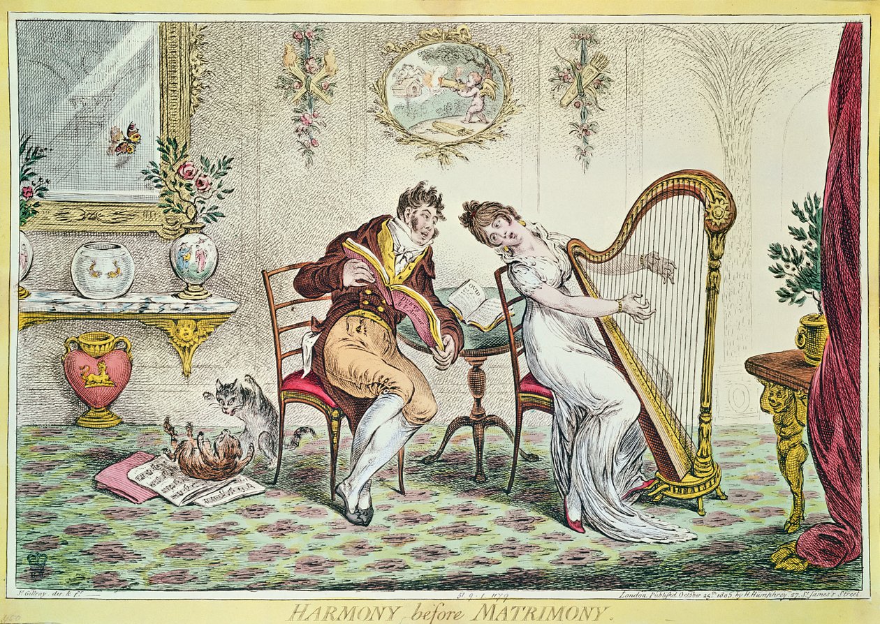 Harmonie vor der Ehe, 1805 von James Gillray