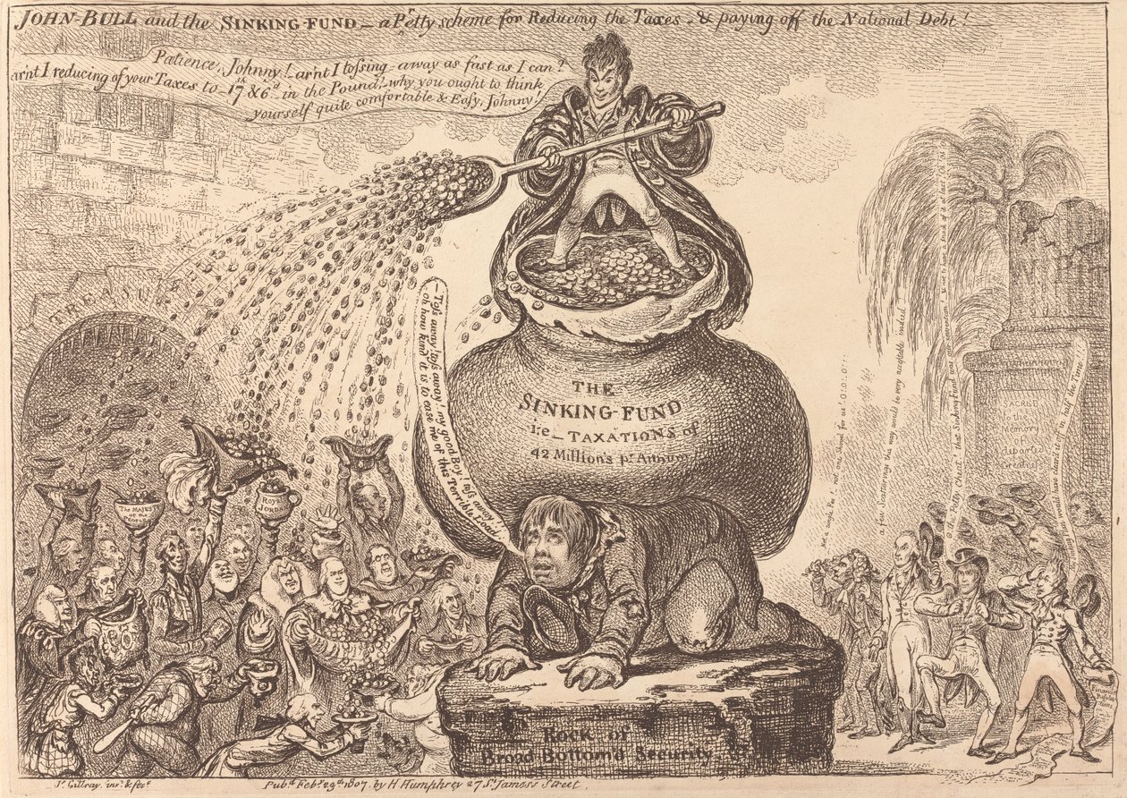 John Bull und der Sinking Fund von James Gillray