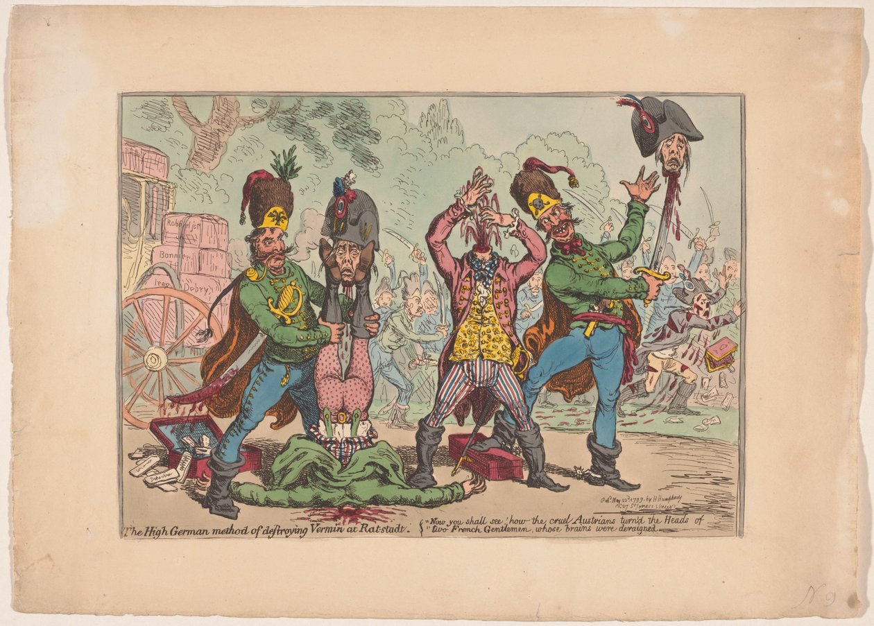 Österreichische Behandlung der französischen Gesandten, 1799 von James Gillray