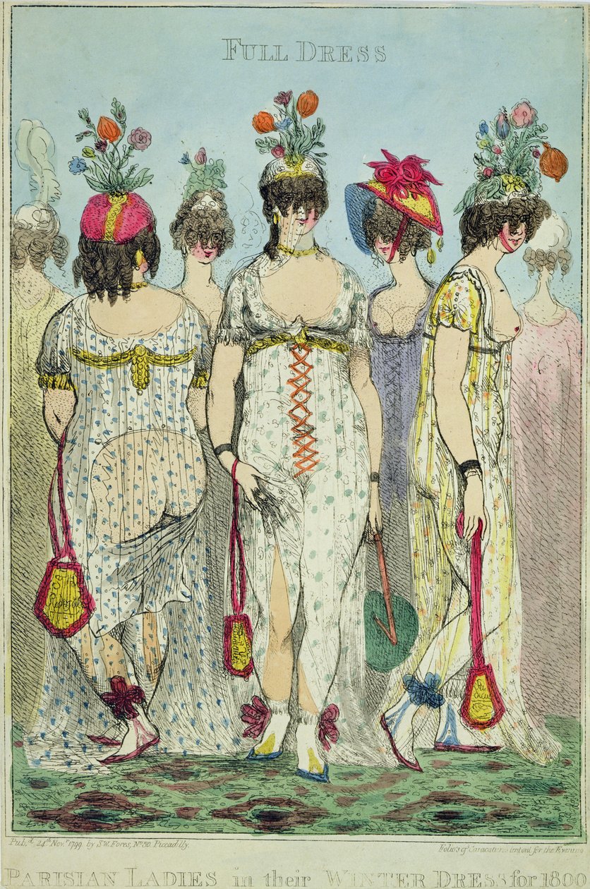 Pariser Damen in Winterkleidern für 1800 von James Gillray