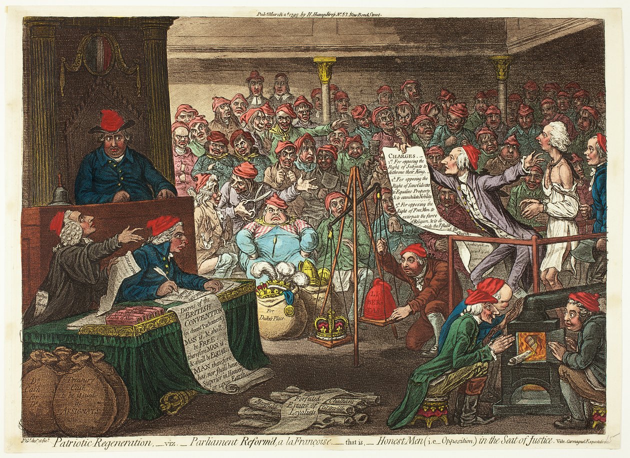 Patriotische Regeneration, -viz. - Parlament reformiert, a la Françoise... von James Gillray