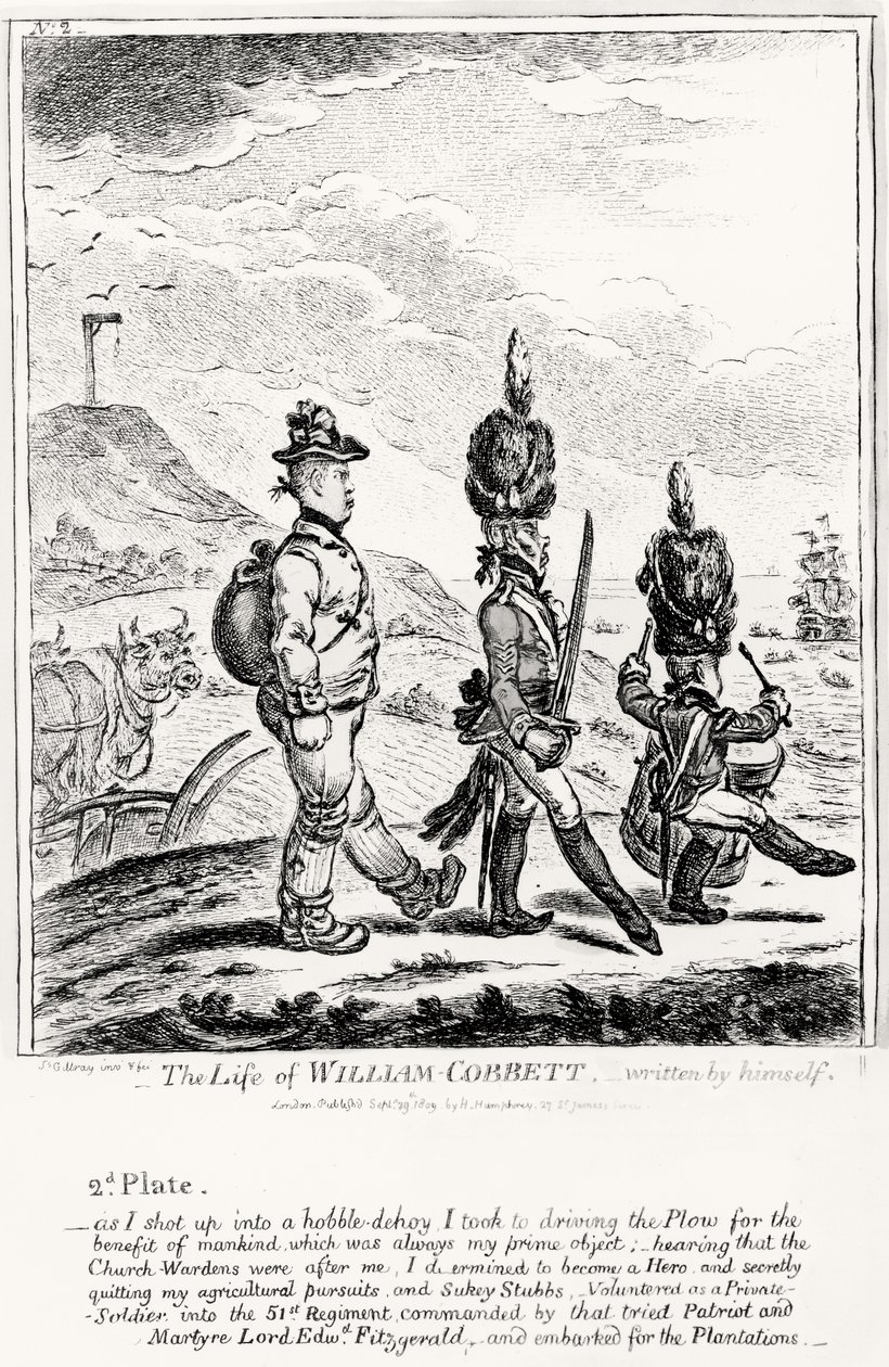 Tafel 2, aus Das Leben von William Cobbett, geschrieben von ihm selbst, veröffentlicht von H. Humphrey, 1809 von James Gillray