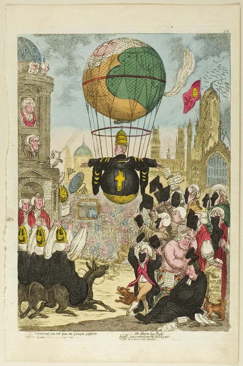 Tentand via est qua me quoque possim tollere humo von James Gillray