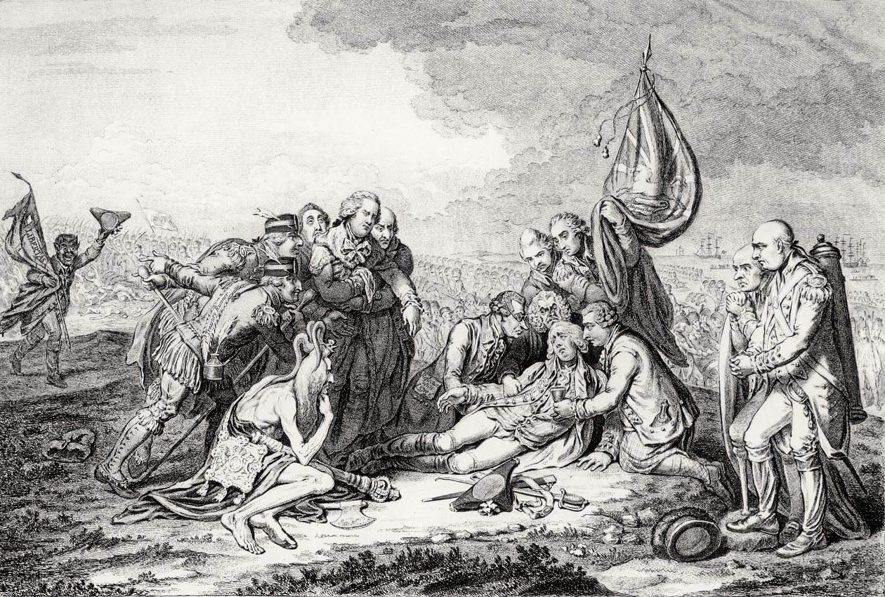 Der Tod des großen Wolfe, veröffentlicht von H. Humphrey, 1795 von James Gillray