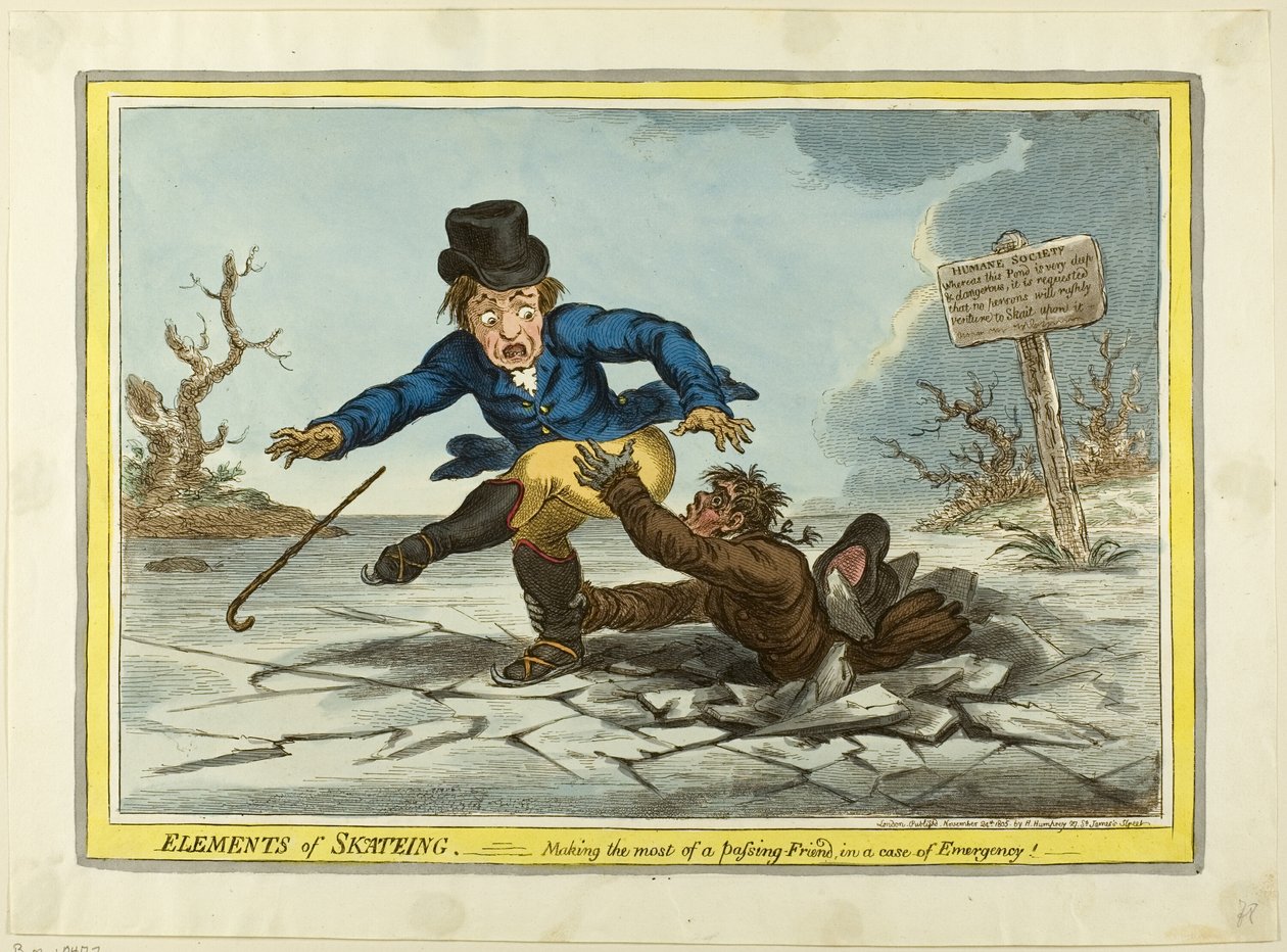 Die Elemente des Eislaufens: Das Beste aus einem vorbeigehenden Freund machen von James Gillray