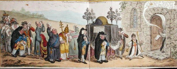 Der Trauerzug von Breitboden, veröffentlicht von Hannah Humphrey im Jahr 1807 von James Gillray