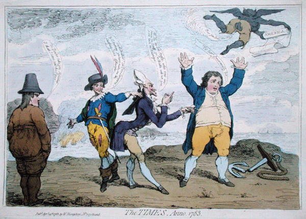 Die Zeiten, Anno 1783, veröffentlicht von William Humphrey von James Gillray