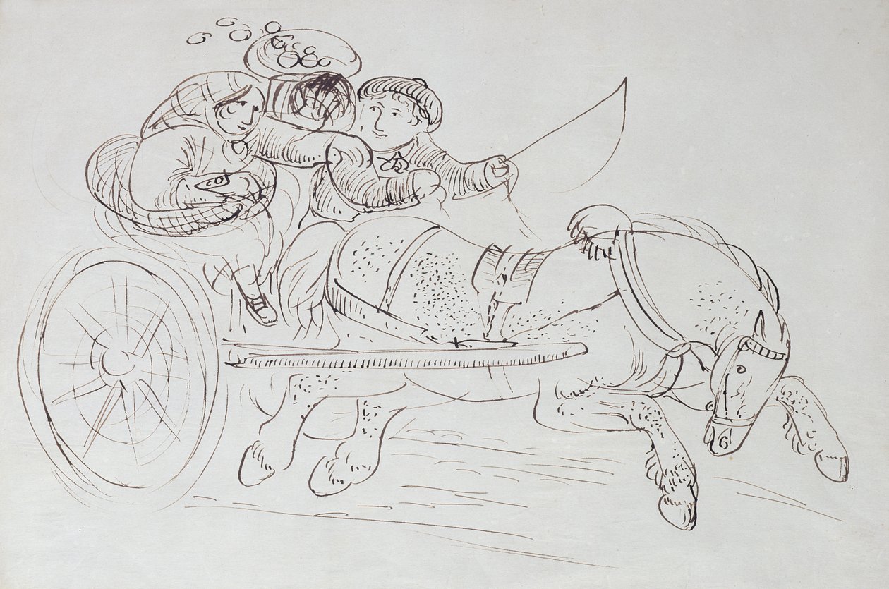 Paar in einem von einem Pferd gezogenen Streitwagen von James Howe