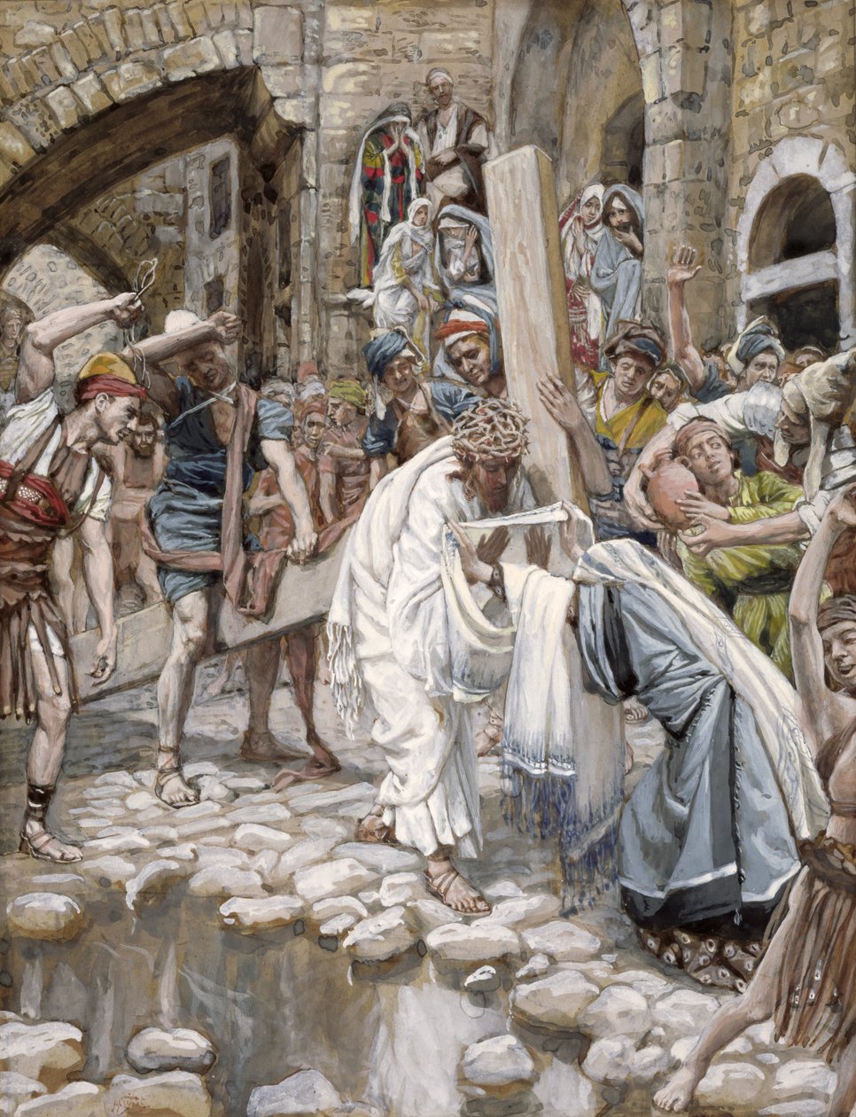 Eine heilige Frau wischt das Gesicht von Jesus, Illustration für Das Leben Christi, ca. 1886-94 von James Jacques Joseph Tissot