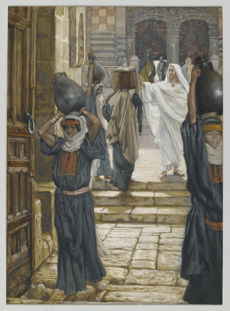 Jesus verbietet das Tragen von Lasten im Vorhof des Tempels, Illustration aus Das Leben unseres Herrn Jesus Christus, 1886-94 von James Jacques Joseph Tissot