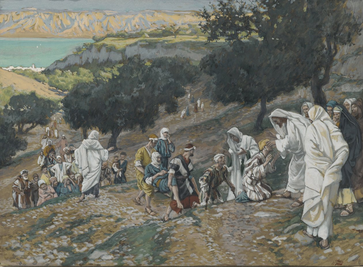 Jesus heilt die Blinden und Lahmen auf dem Berg, Illustration aus Das Leben unseres Herrn Jesus Christus von James Jacques Joseph Tissot
