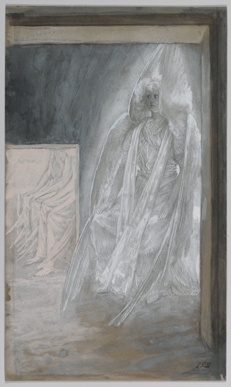 Der Engel sitzt auf dem Stein des Grabes, Illustration aus Das Leben unseres Herrn Jesus Christus, 1886-94 von James Jacques Joseph Tissot
