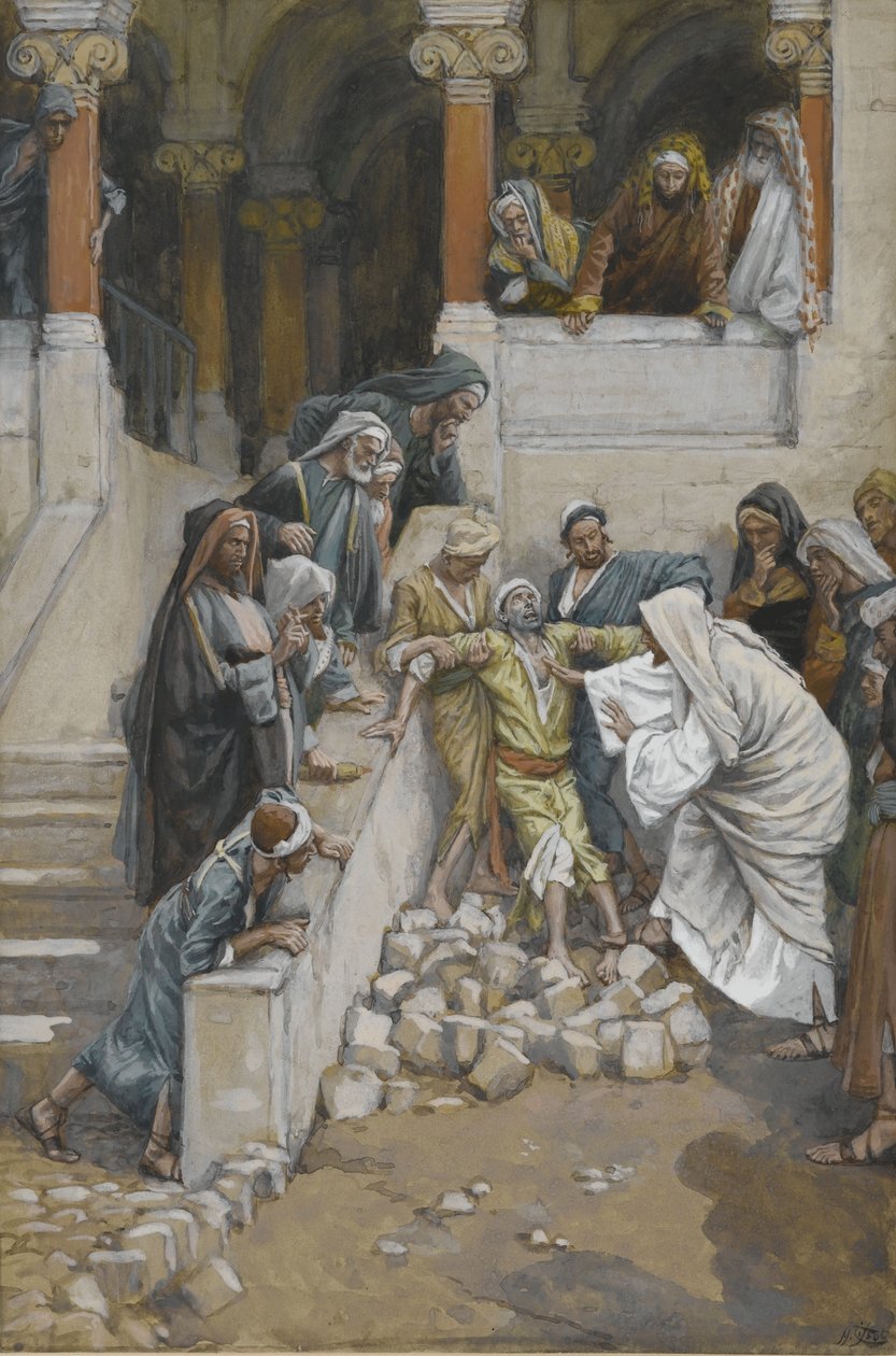 Der blinde und stumme Mann, besessen von Teufeln, Illustration aus Das Leben unseres Herrn Jesus Christus von James Jacques Joseph Tissot