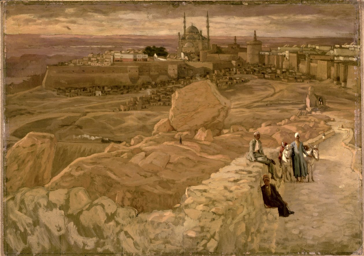Die Zitadelle, Kairo, vom Mokattam aus gesehen, Blick nach Südosten, ca. 1886-96 von James Jacques Joseph Tissot