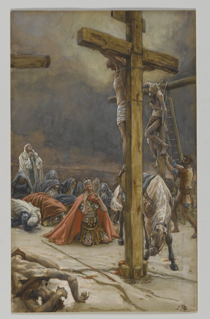Das Bekenntnis des heiligen Longinus, Illustration aus Das Leben unseres Herrn Jesus Christus, 1886-94 von James Jacques Joseph Tissot