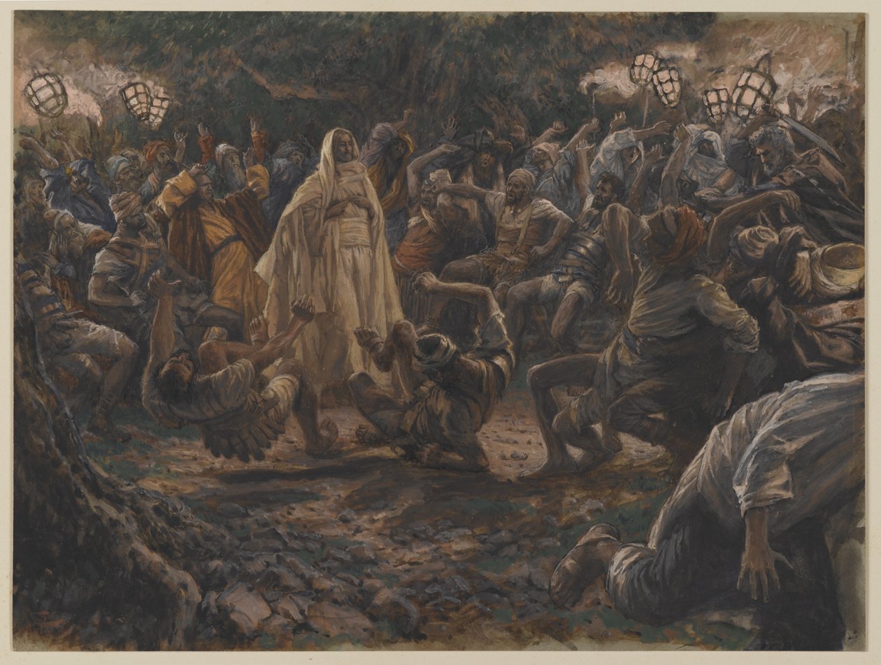 Die Wachen fallen rückwärts, Illustration aus Das Leben unseres Herrn Jesus Christus, 1886-94 von James Jacques Joseph Tissot