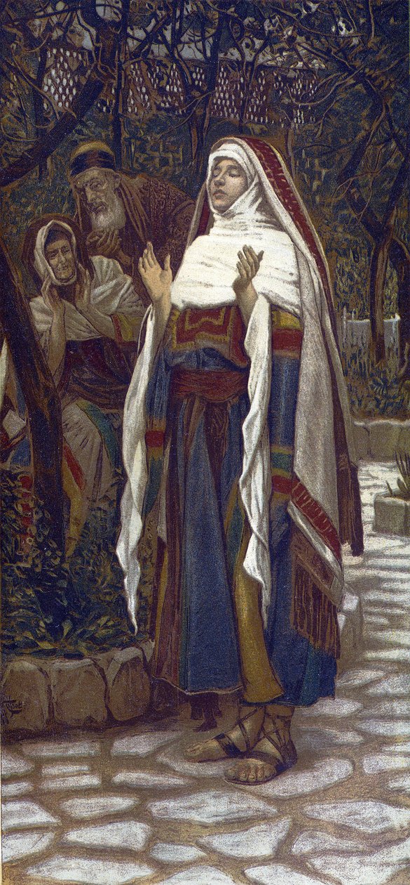Das Magnificat (Lobgesang, gesungen von der Jungfrau Maria nach der Verkündigung) - Das „Magnificat“ - aus „Das Leben unseres Herrn Jesus Christus“ - 1899 von James Tissot - Das Leben unseres Herrn Jesus Christus, von Jacques Joseph (Jacques Joseph) Tissot von James Jacques Joseph Tissot