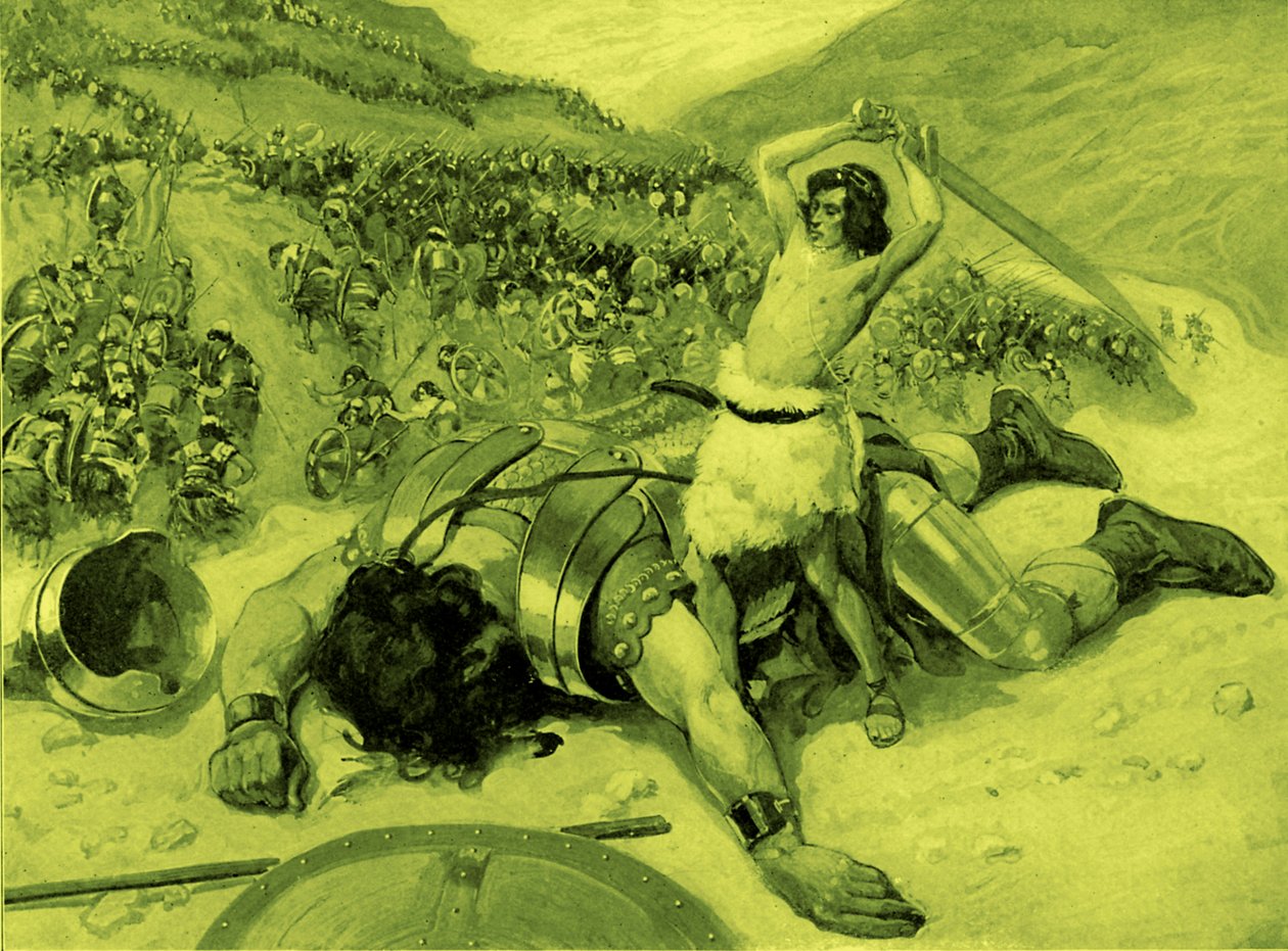 David schlägt Goliath den Kopf ab von James Jacques Joseph after Tissot