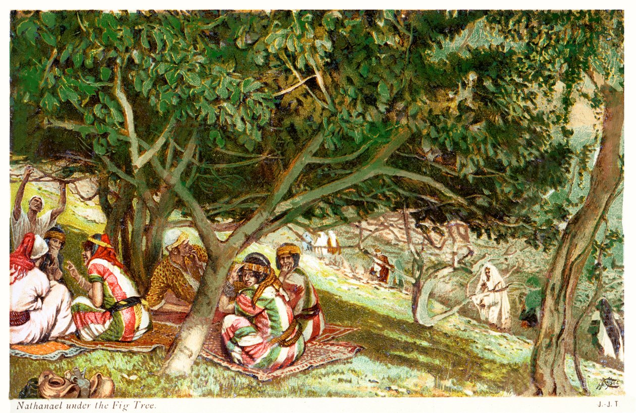 Nathanael unter dem Feigenbaum - Johannes - Bibel von James Jacques Joseph after Tissot