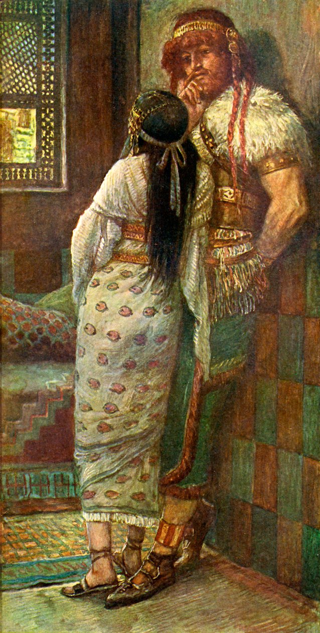 Simson und seine Frau von J. James Tissot - Bibel von James Jacques Joseph after Tissot