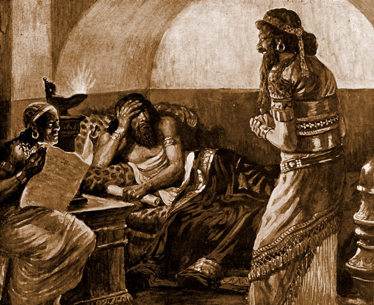 Die Chroniken werden Ahasverus vorgelesen von James Jacques Joseph after Tissot
