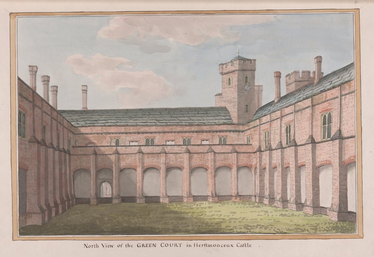 Herstmonceux Castle, East Sussex: Nordansicht des Grünen Hofes von James Lambert  of Lewes