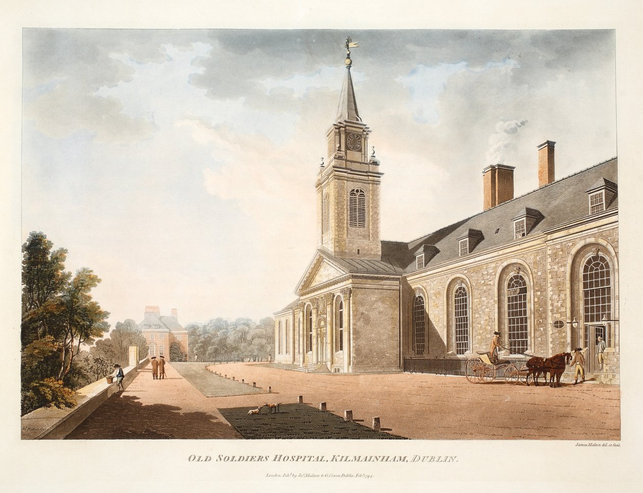 Altes Soldatenkrankenhaus, Kilmainham, Dublin, 1794 von James Malton