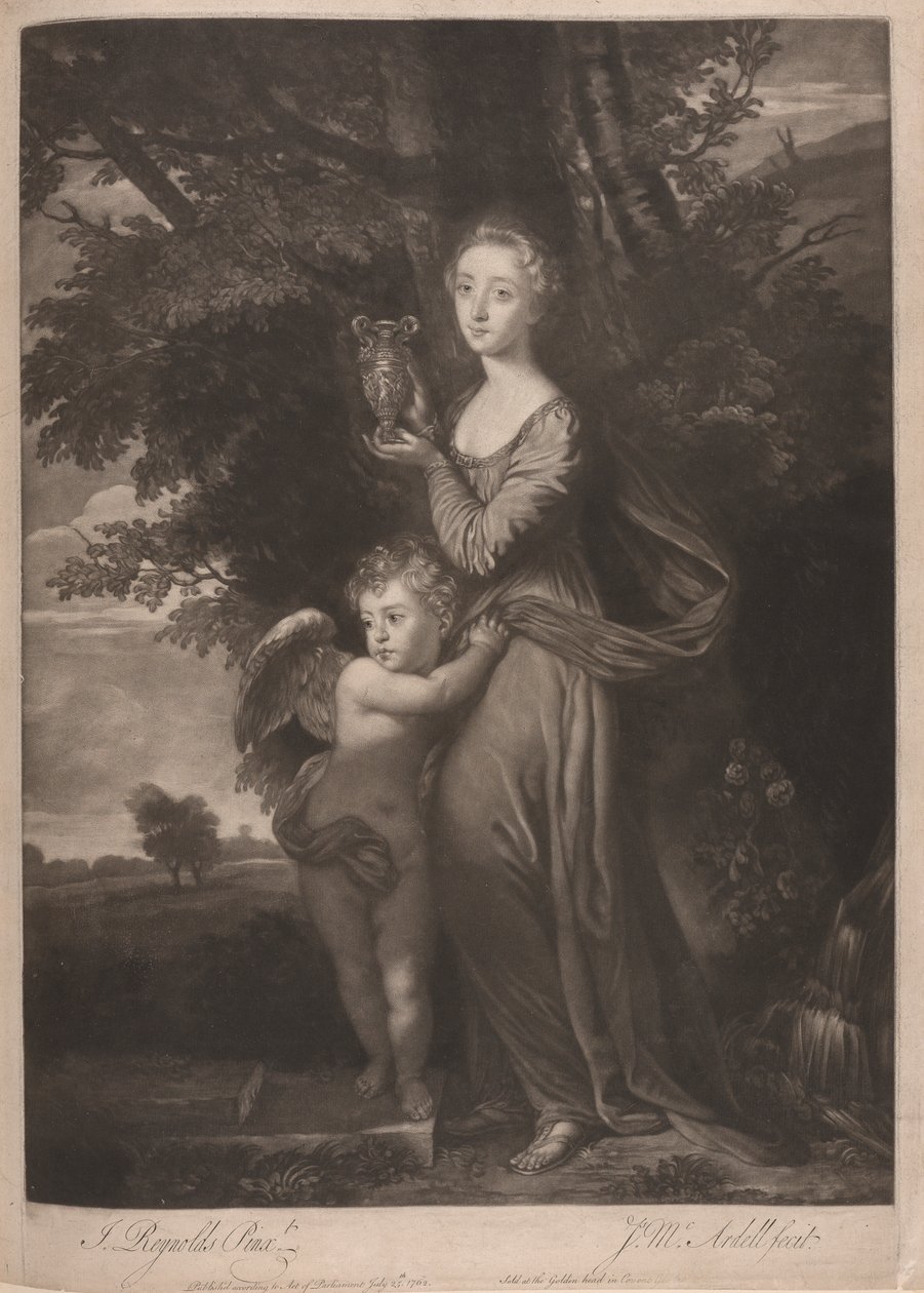 Miss Gravile (Frances Anne Greville und ihr Bruder als "Hebe und Amor") von James McArdell