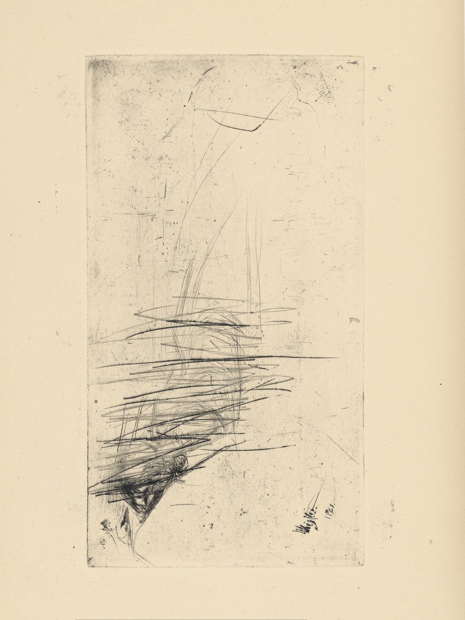 [76] Eindrücke von stornierten Platten von Whistler - [Junge Frau, die auf der Couch liegt] von James Abbott McNeill Whistler