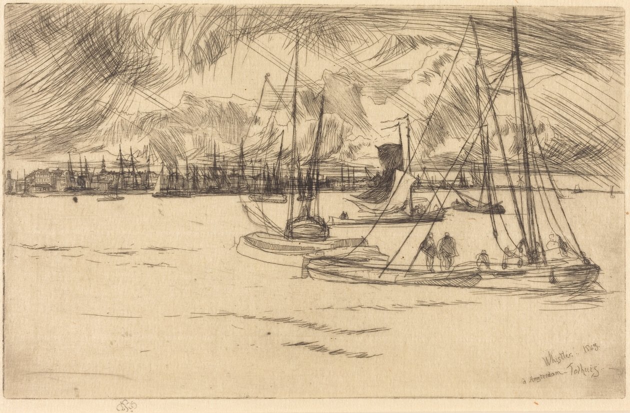 Amsterdam vom Tolhuis von James McNeill Whistler
