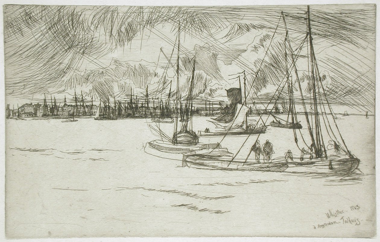 Amsterdam vom Tolhuis aus von James McNeill Whistler
