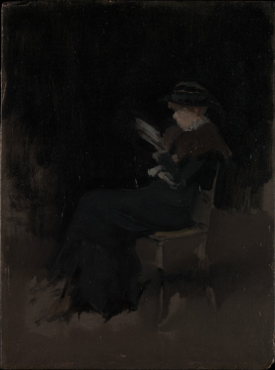 Arrangement in Schwarz: Mädchen beim Lesen von James McNeill Whistler