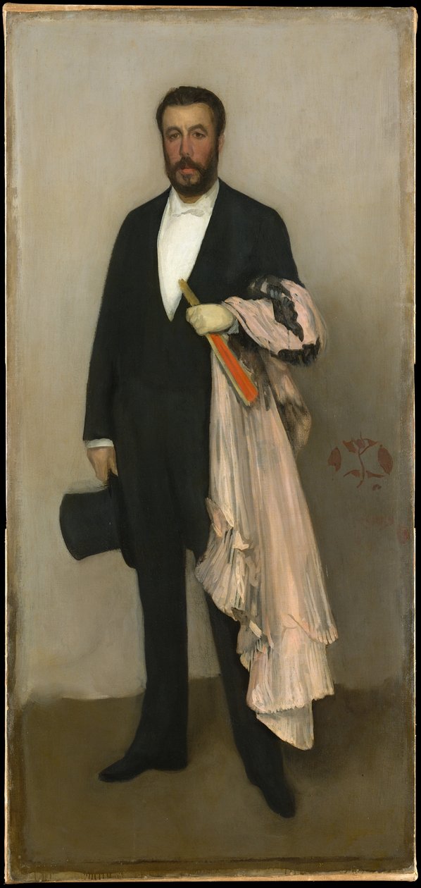 Anordnung in Fleischfarbe und Schwarz: Porträt von Theodore Duret von James McNeill Whistler