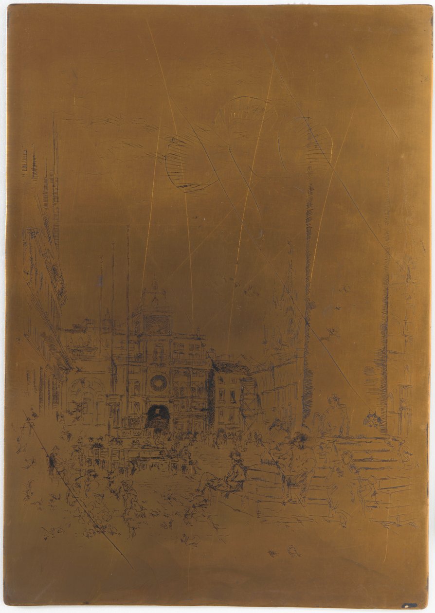 Stornierte Druckplatte für Die Piazzetta von James Abbott McNeill Whistler