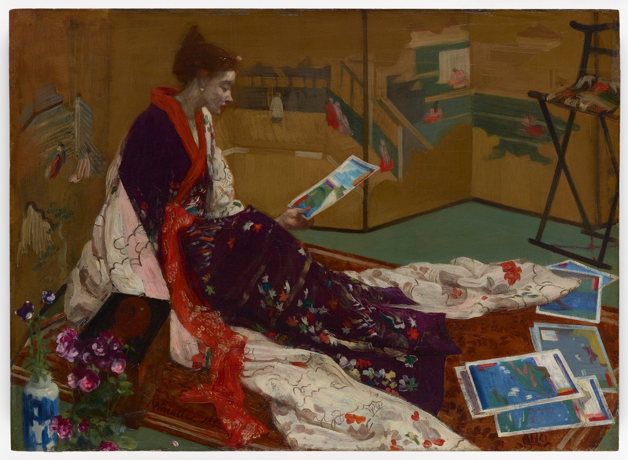 Caprice in Lila und Gold: Der goldene Schirm von James Abbott McNeill Whistler