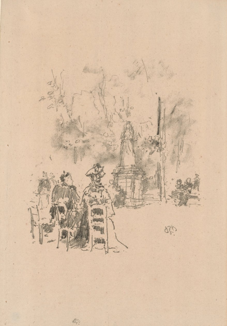 Gespräch unter der Statue, Jardin du Luxembourg von James Abbott McNeill Whistler